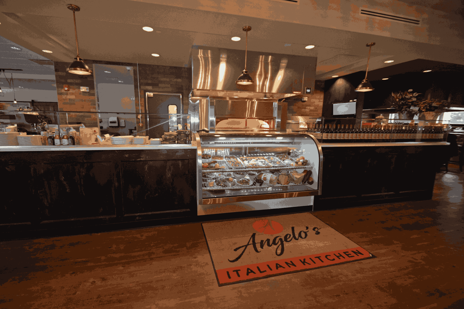 a pastry counter at angelo's italian kitchen